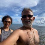 Lakshmy Ramakrishnan Instagram - I owe all that I am today and all that I have done so far to this man!! He has helped me cope with my insecurities, phobias, disorders and what not!!!! We were amidst professional snorkelers and I was the only one who was terrified:) At one point I swallowed lot of water and thought I was drowning. I screamed for help and of course Ram and Ashwin were close by. I lost all my confidence, was literally shivering and thought I would never do it again!!! But, today, though I didn’t go too deep, throughout Ram was with me, encouraging me, without belittling my experience. Slowly I gained confidence and hopefully tomm will be better. It is not just this one experience, this is just an example of how he has been my pillar of unconditional support. Whenever I go thru my struggles, one thing I am eternally grateful for is this gift from God, someone who respects me for what I am, with all my imperfections❤️❤️