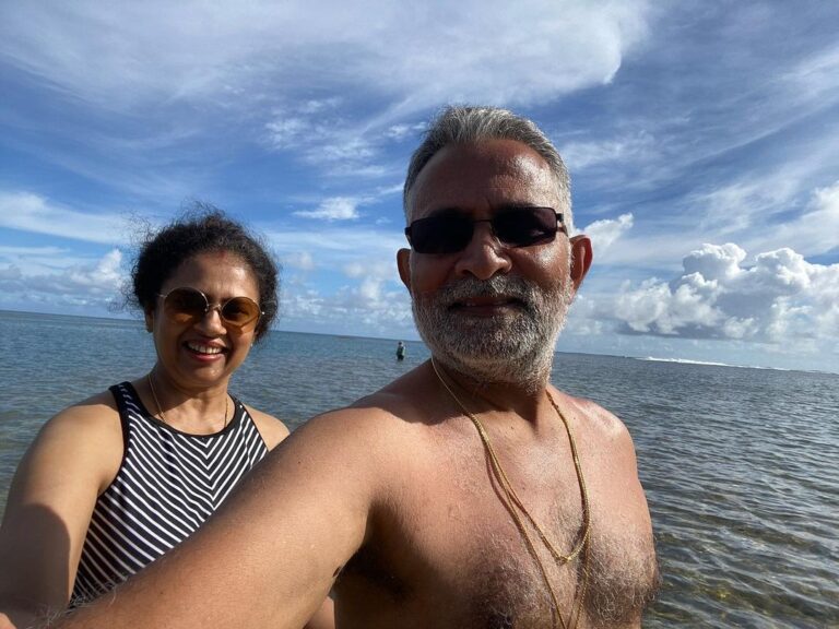 Lakshmy Ramakrishnan Instagram - I owe all that I am today and all that I have done so far to this man!! He has helped me cope with my insecurities, phobias, disorders and what not!!!! We were amidst professional snorkelers and I was the only one who was terrified:) At one point I swallowed lot of water and thought I was drowning. I screamed for help and of course Ram and Ashwin were close by. I lost all my confidence, was literally shivering and thought I would never do it again!!! But, today, though I didn’t go too deep, throughout Ram was with me, encouraging me, without belittling my experience. Slowly I gained confidence and hopefully tomm will be better. It is not just this one experience, this is just an example of how he has been my pillar of unconditional support. Whenever I go thru my struggles, one thing I am eternally grateful for is this gift from God, someone who respects me for what I am, with all my imperfections❤️❤️