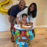 Lakshmy Ramakrishnan Instagram – Made a fruit cake for Ved, with his favorite fruits , it was truly amazing to see him attack it😆😆