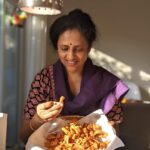 Lakshmy Ramakrishnan Instagram - Good morning folks, have a healthy day❤️ After many years , I made Mysorepak at home and made some ribbon pakoda, came out really well and I shall share the video soon ,