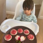 Lakshmy Ramakrishnan Instagram – Trying to distract myself from perenial anxiety& outcome? interesting breakfast 4 Ved #RasberryAndCheeseDosa
Make kutty Dosa cover & cook, meanwhile for final topping- any type berries, grated cheese, little lemon juice, salt to taste and maple syrup/ honey. Radish flowers for decoration😍