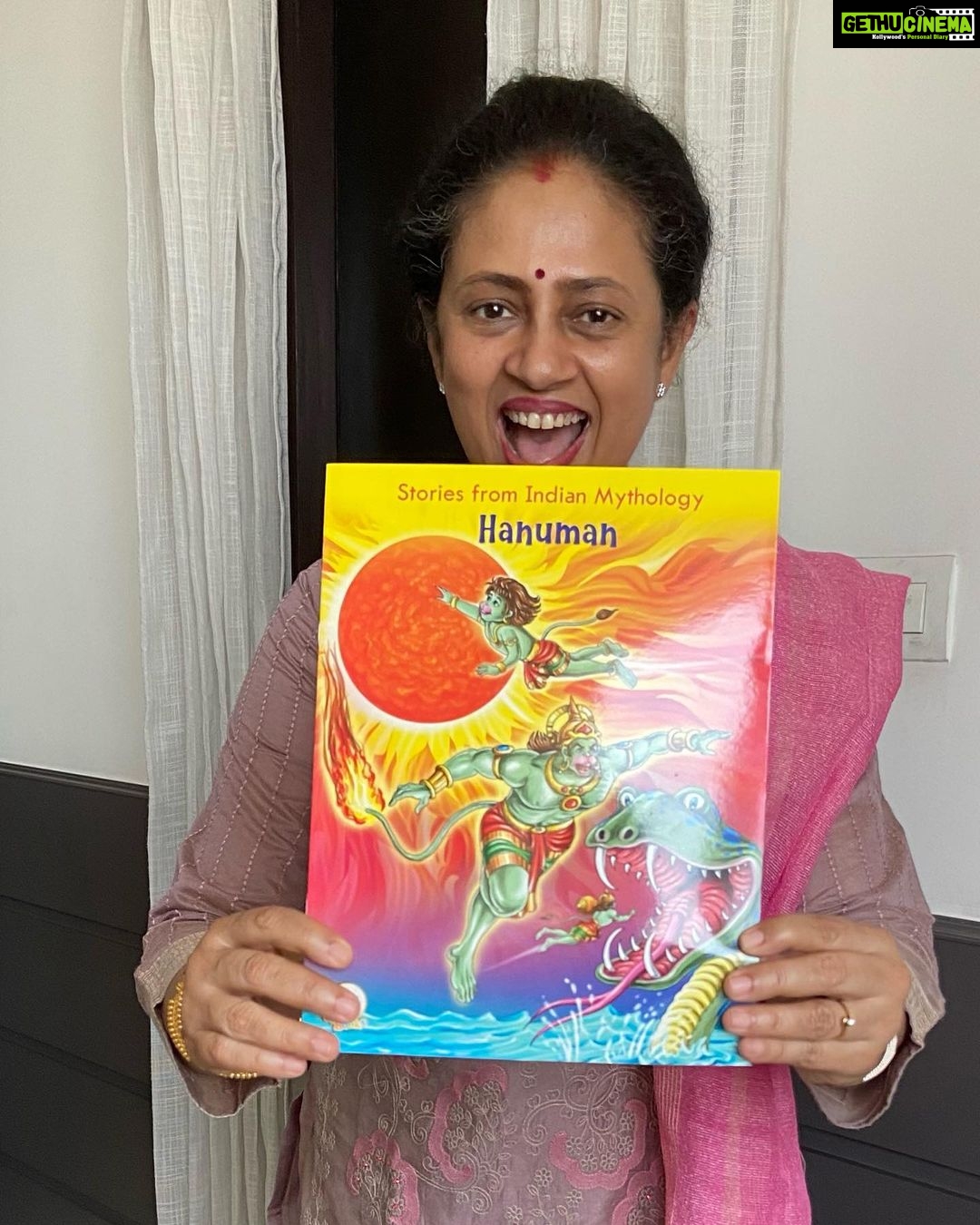 Lakshmy Ramakrishnan Instagram - So excited !!! Ram and I are looking forward to read this book of Hanuman takes to Ved 😍😍