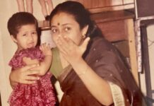 Lakshmy Ramakrishnan Instagram - I stitched this frock for you @vu2srk ❤️ It was left over curtain material!!!