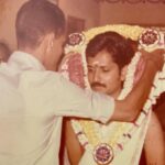 Lakshmy Ramakrishnan Instagram - Childhood besties became ‘Machans’, the young man garlanding Ram is my bro ( cousin Sriram) and the black and white pic is Ram ( with the shirt on) and Sriram, during Sriram’s upanayanam.