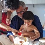 Lakshmy Ramakrishnan Instagram - Our best wishes to all the little ones who started their quest for knowledge from today…Happy Vidyarambam ❤️ Ved performed his ‘Vidyarambam’ today, we solicit your blessings and best wishes for our little one …