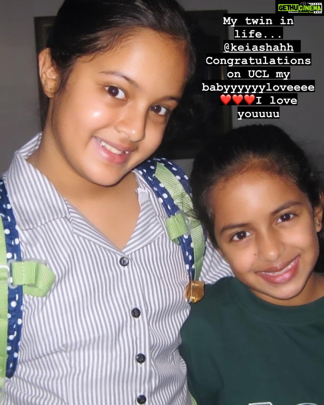Madhoo Instagram - So happy and so miss u both 💗