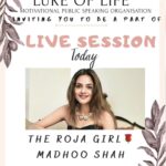 Madhoo Instagram - Join me today 6.30 pm 💜💜💜 @lureoflife