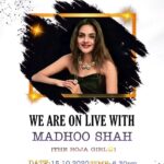 Madhoo Instagram - Meet me tomorrow RIGHT HERE LIVE 💜💜💜💜6.30 @lureoflife