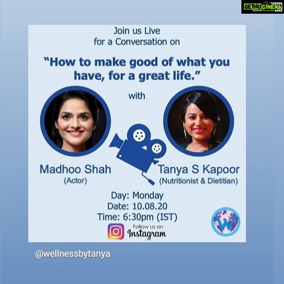Madhoo Instagram - Tomorrow meet me HERE LIVE AT 6.30 pm ❤️❤️❤️