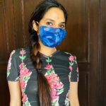 Madhoo Instagram - @ishikasippy thank you beta for my initialed mask and congratulations on ur collaboration in support of the tailors❤️❤️❤️💜💜💜