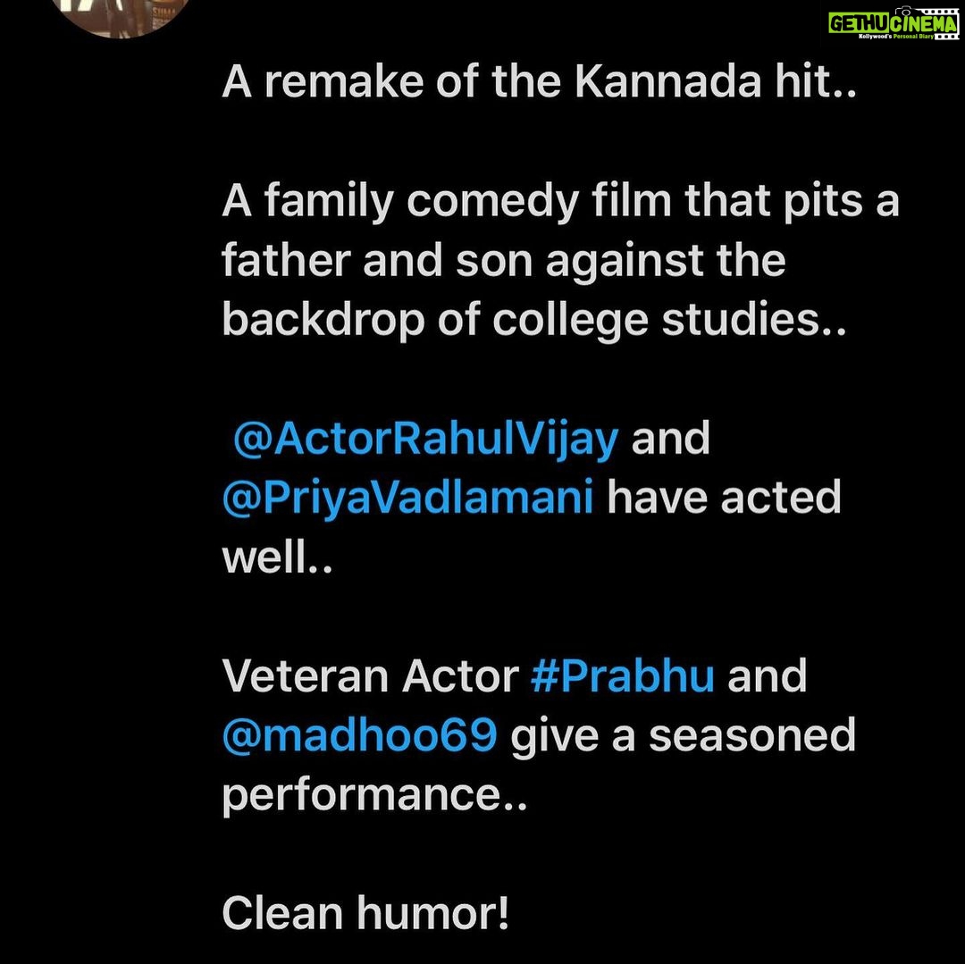 Madhoo Instagram - Thank you for great reviews🙏❤️