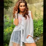 Madhuurima Instagram - The woods are never solitary--they are full of whispering, beckoning, friendly life. ... having my comfort in @vandysway_world shirt. Enjoying every bit of the greens ❤️ #fashion #love #gratitude #style #awesome #babe #divyadrishti #nyrabanerjee #actor #photoshoot #beauty #blessed #success #picoftheday #white #serene #angel #shirt #stripe #only #sketchers
