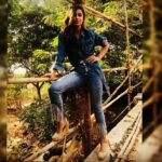 Madhuurima Instagram - Basking under the sun right before the monsoons along with the lush greenery welcoming the impending drops of moist wearing my @materialgbyprishakritika denims #denims #fashion #stylefile #bollywood #monsoons #blue #unicorn #beauty #stylist #actor #picoftheday #instagood #instadaily #iphone