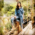 Madhuurima Instagram - Basking under the sun right before the monsoons along with the lush greenery welcoming the impending drops of moist wearing my @materialgbyprishakritika denims #denims #fashion #stylefile #bollywood #monsoons #blue #unicorn #beauty #stylist #actor #picoftheday #instagood #instadaily #iphone