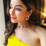 Madhuurima Instagram - Thank you @fashion_jewellery21 for this lovely set of red choker and earrings , looks so good on me 😁😁😁. Guys checkout her page for some cool ornaments #beauty #actress #love #actorslife #jewellery #jewellerydesign #face #skin #choker #earrings #pictureoftheday #bollywoodhot #tollywood #kollywood #tvactors #gratitude #unicorn