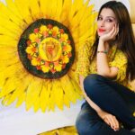 Madhuurima Instagram - Sunshine in the fabric of my being! Awakening the Sunflower in me! DM for details #spiritualawakening #healing #sunrise #sunflowerfield #chakras #manipurchakra #handpainted #healingtouch #power #selfworth #nyrabanerjee #happiness #solarplexuschakra #mantra#bedsheets#chakrabedsheets