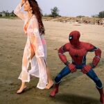 Madhuurima Instagram - Spidy and I shakin things up! #spiderman #bootydance #explore