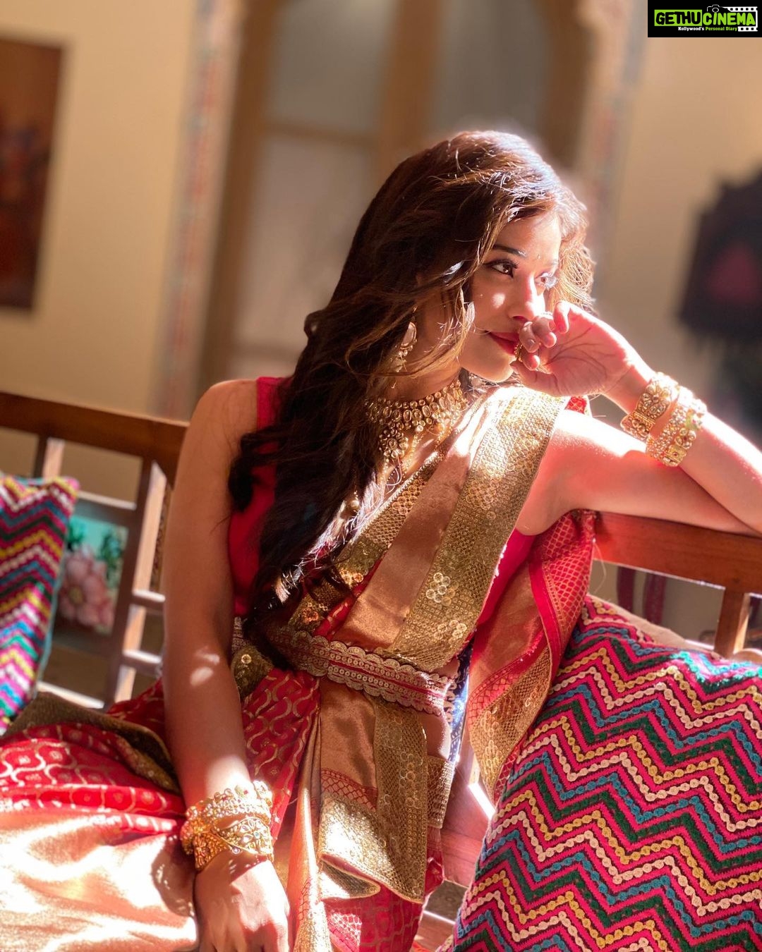 Madhuurima Instagram - She is clothed with strength and dignity, and she laughs without fear of the future.❤️ 📸 @nishantsinghm_official #explorepage #explore #indian #saree #pretty #actress #instagram #insta #instalike #instamood #instafashion #instapic #festivewear #navratri