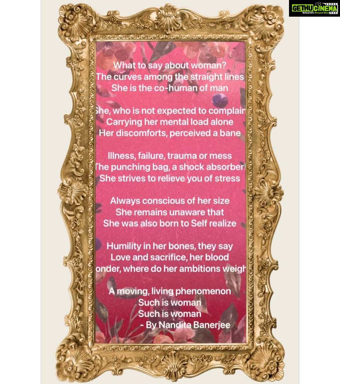 Madhuurima Instagram - So this lovely poem written by my mom NANDITA BANERJEE @whitepeacockhealing for all the wonderful woman out there wishing you lots of power , love and success !! Happy woman’s day lovelies ❤️❤️❤️ #woman #womanempowerment #womanpower #womensday #love #explore