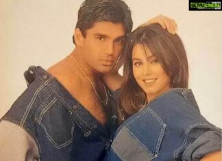 Mahima Chaudhry Instagram - Happy birthday @suniel.shetty #throwback .... 😂not much has changed since that picture..YOU & Denims STILL TRENDING . Hope you always soar and remain the kid that you are and never grow up. Wishing you the very best . You are the best! #happybirthday#sunilshetty#birthday#bollywoodactor#bollywoodnews#ootd