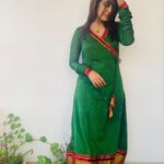 Malavika Wales Instagram – 🌿🌿🌿 In love with this Mangalgiri cotton salwar by @styledivalabel. 
Thankyou dear @anooshageorgesunoj ( such a gem of a person)