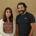 Malavika Wales Instagram – “Never give up on your dreams”, This Man truly showed us what he preached. 
Couldnt stop blushing when near one of my favourite actors and the very humble human @the_real_chiyaan 🧚‍♀️. Thankyou my dear Brother Mithun Chettayi for this wonderful opportunity @mithunmithran 🤗🤗🤗