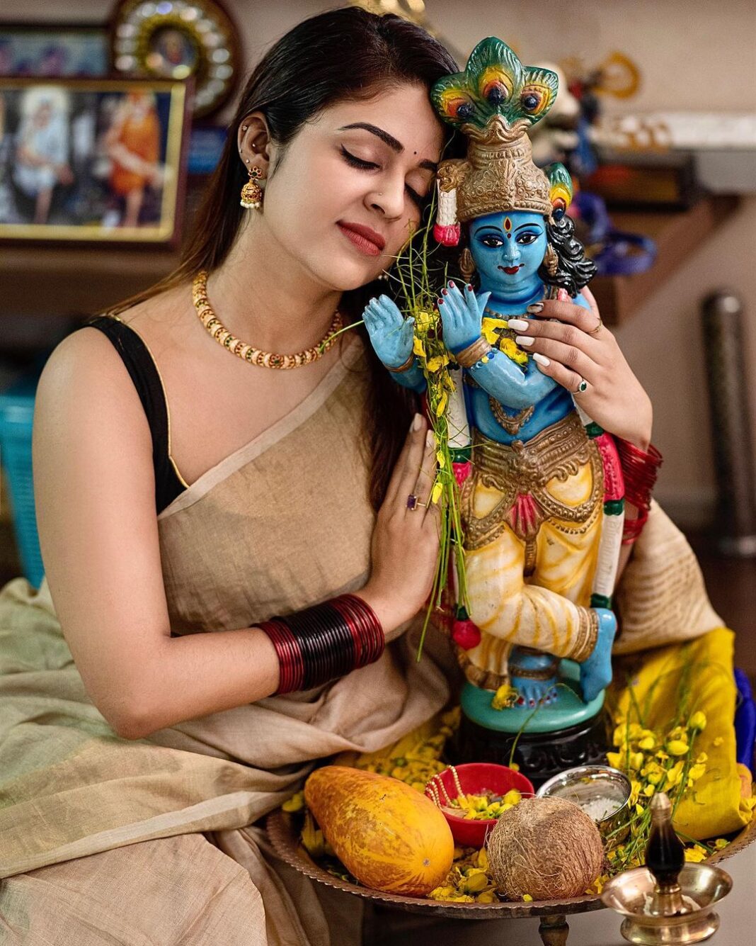 Malavika Wales Instagram - Happy Vishu 😇