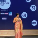 Mandira Bedi Instagram - Hosted a lovely, warm evening of events for #zee in the cold climes of #noida !! . Wore a stunning saree by @sacredweaves .. thank you @entertainmenttleo9 for facilitating this 🙏🏽❤️ #saree #sareelove #aboutyesterday