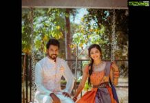 Milana Nagaraj Instagram - Styling @tejukranthi Outfit @sindhureddyofficial Jewelery @amrapalijewels Makeup & Hair @makeup_sachin Photography @barrys.photography Decor @lakirutheweddingplanner