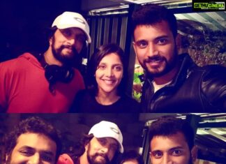 Milana Nagaraj Instagram - Sudeep Sir would be releasing our first look poster of #LoveMocktail soon...💙 #LastNight #SuperFunConversations with @kichchasudeepa ❤ @darling_krishnaa @sricrazymindzz @abhi_lash_abii