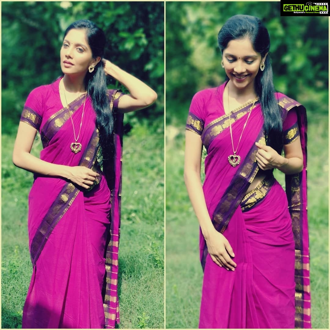 Milana Nagaraj Instagram - When in Kerala....💚 #Shoot #Saree #Candids...