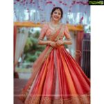 Milana Nagaraj Instagram - Making my heart smile 💖 Credits: @darling_krishnaa 💖 Wearing: @anyracouture MUA: @makeup_sachin Accessories: @bcos_its_silver PC: @barrys.photography #halfsaree #milananagaraj #weddingattire #brotherswedding