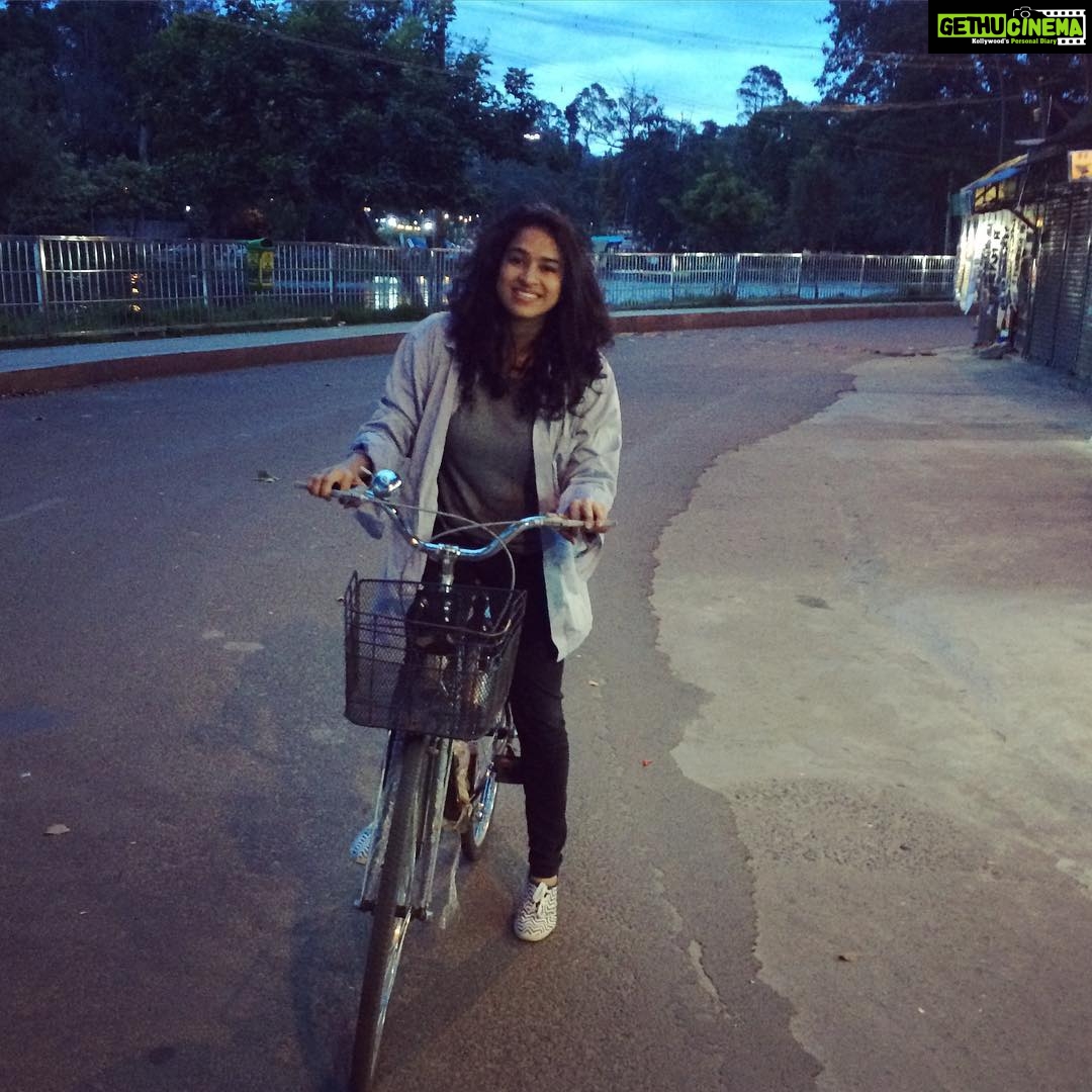 Misha Ghoshal Instagram - Cycling in Kodai 😁 #happiness