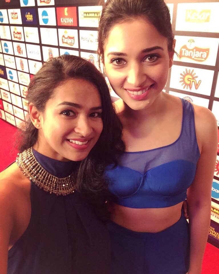 Misha Ghoshal Instagram - At the launch Ystrdy 😁 with the very pretty Tamannah 😁