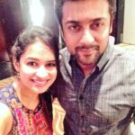 Misha Ghoshal Instagram - With my fav hero😍 @surya.sivakumar #oldmemories#ezhaamarivu#3rdfilm#lovelyexperience 😁😍