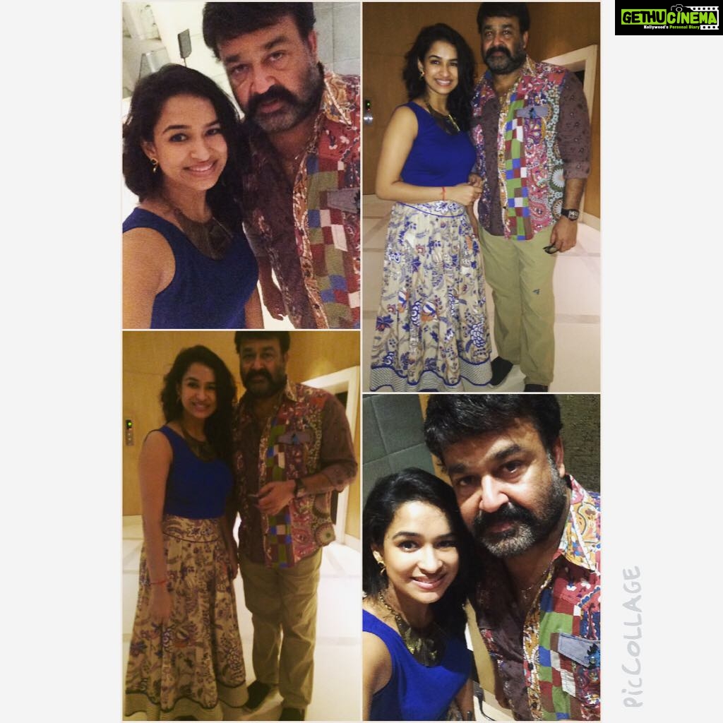 Misha Ghoshal Instagram - Met one our legends, Mohan Lal 😁 glad i cud meet him Nd Hav a lovely chat #laleta#downtoearth#feelingblessed 😁😍