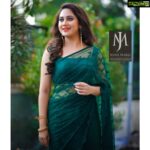 Miya George Instagram - Loved wearing this adorable saree. 💚 Don’t forget to watch today’s D5 Junior episode telecasting at 8 pm tonight in Mazhavil Manorama Costume courtesy: @jeunemaree Makeup : Sudhakar Pic courtesy: Umesh P Nair 3leaf