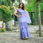 Miya George Instagram - Wearing one of my favourite colours 💜 Thanks @jeunemaree for this beautiful gown Pic courtesy: @umeshpnair