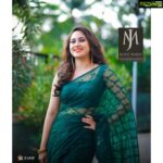 Miya George Instagram - Loved wearing this adorable saree. 💚 Don’t forget to watch today’s D5 Junior episode telecasting at 8 pm tonight in Mazhavil Manorama Costume courtesy: @jeunemaree Makeup : Sudhakar Pic courtesy: Umesh P Nair 3leaf