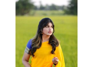 Naina Sarwar Instagram - Telugu debut❣️ . . . #shoot #stills #songshoot #telugu #lastschedules #hyderabad #south #southindian #yellowlover #girlnextdoor #happiness #sareelove #detailsoontocome Hyderabad