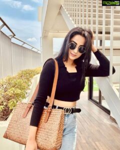 Namitha Pramod Instagram - I say dress to please yourself.Listen to your inner muse and take a chance.Wear something that says 'HERE I’M TODAY’ ☀️

#everybodyisbeatiful

Loving your bag: @alankrit.in