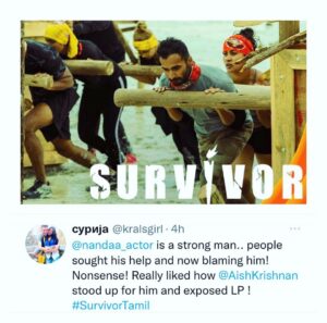 Nandha Durairaj Instagram - A LIE HAS SPEED,BUT TRUTH HAS ENDURANCE-Edgar j mohn…THANK U AISHU MAM…U STOOD UP FR THE TRUTH…U STOOD UP FR NANDAA..#zeetamil #survivortamil#aishu #vedargal