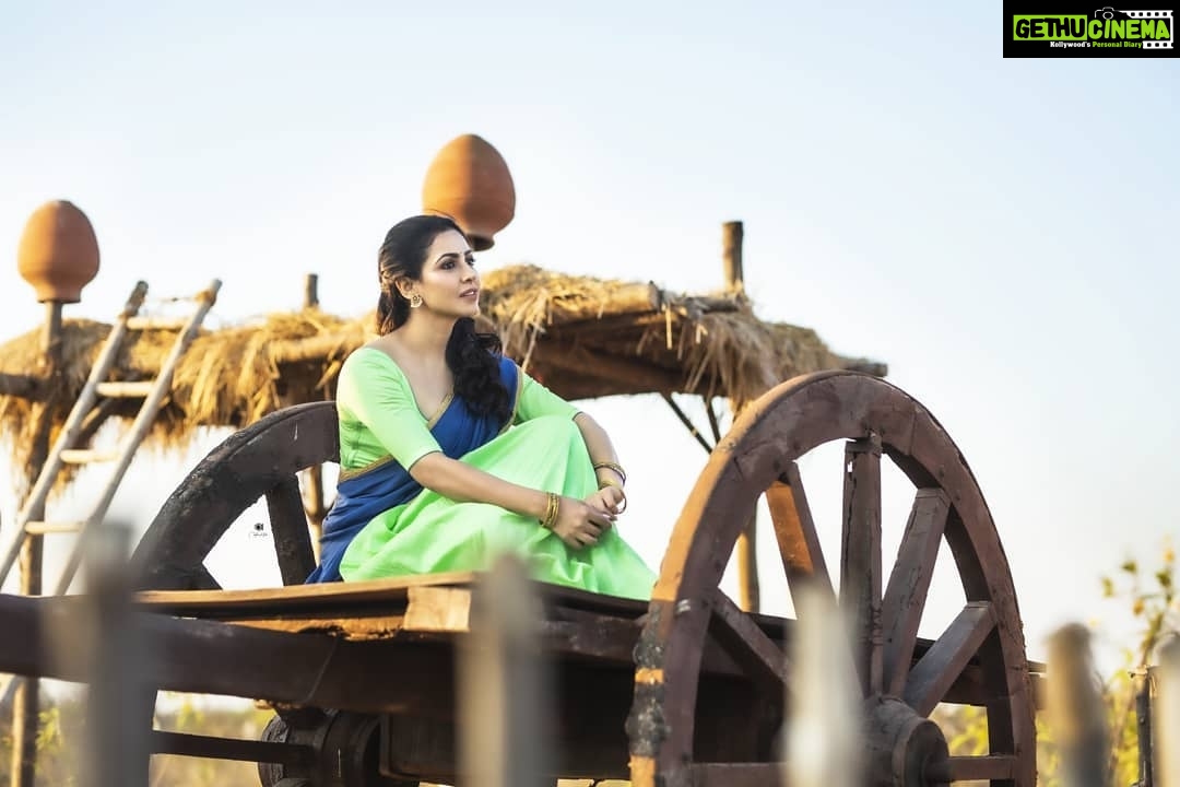 Nandini Rai Instagram - I want to turn the clock back to when people lived in small villages and took care of each other. ... Photography :@chinthuu_klicks Makeup: @deepikakarnanimakeovers Hair stylist : @hairstyleby_vamsi styled: @sushmitha_bommidi Assisted by :@hamitha_dekka Location : @themayabazar #village #people #help #care #style