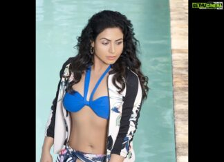 Nandini Rai Instagram - Blue skies, high tides and good vibes. Photography : @munnasphotography Styling : @nazneen.parmar_official MUH: @makeupbymahendra #photography #bikini #blue #nandinirai #love