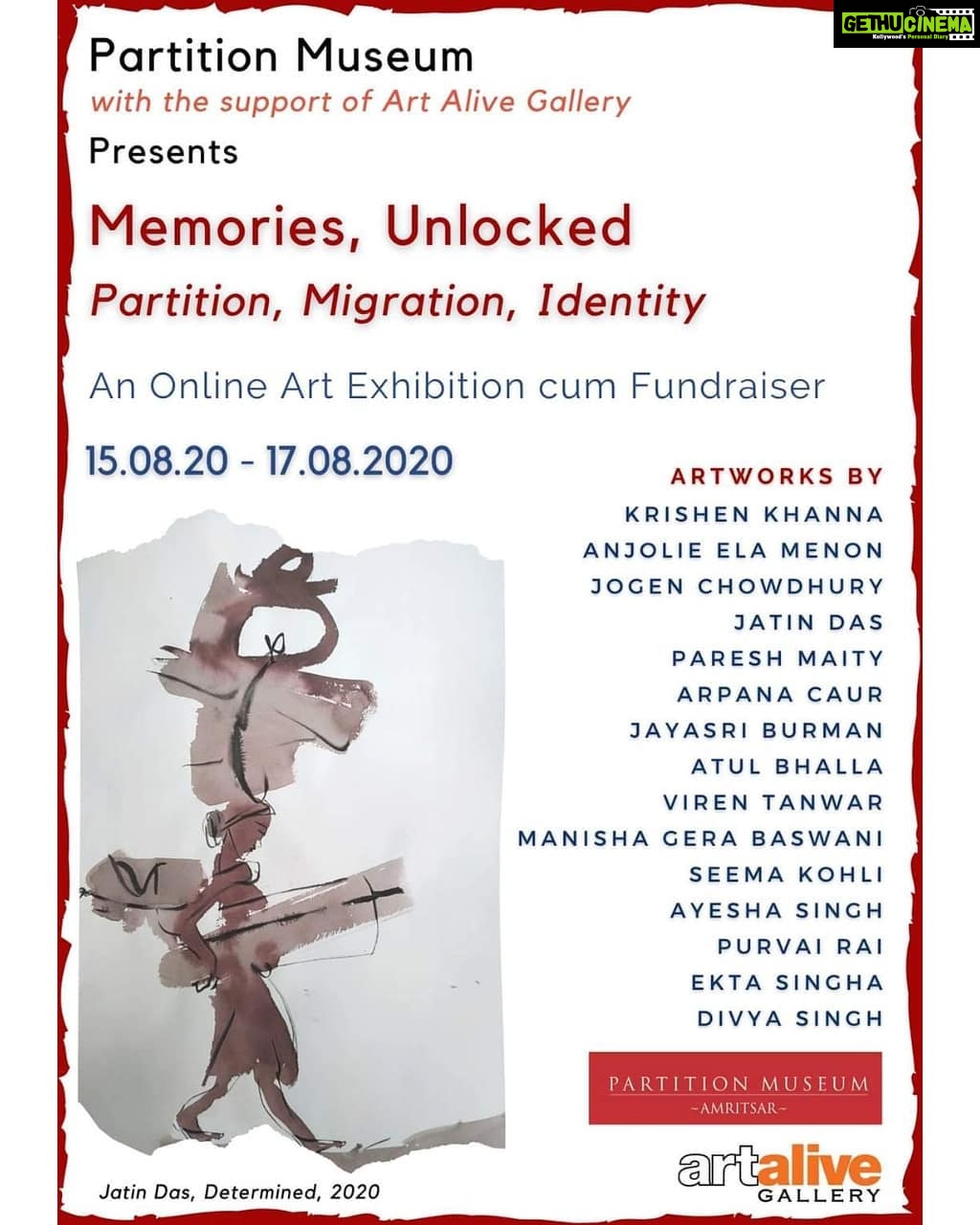 Nandita Das Instagram - The online exhibition begins today. @artalivegallery @partitionmuseum