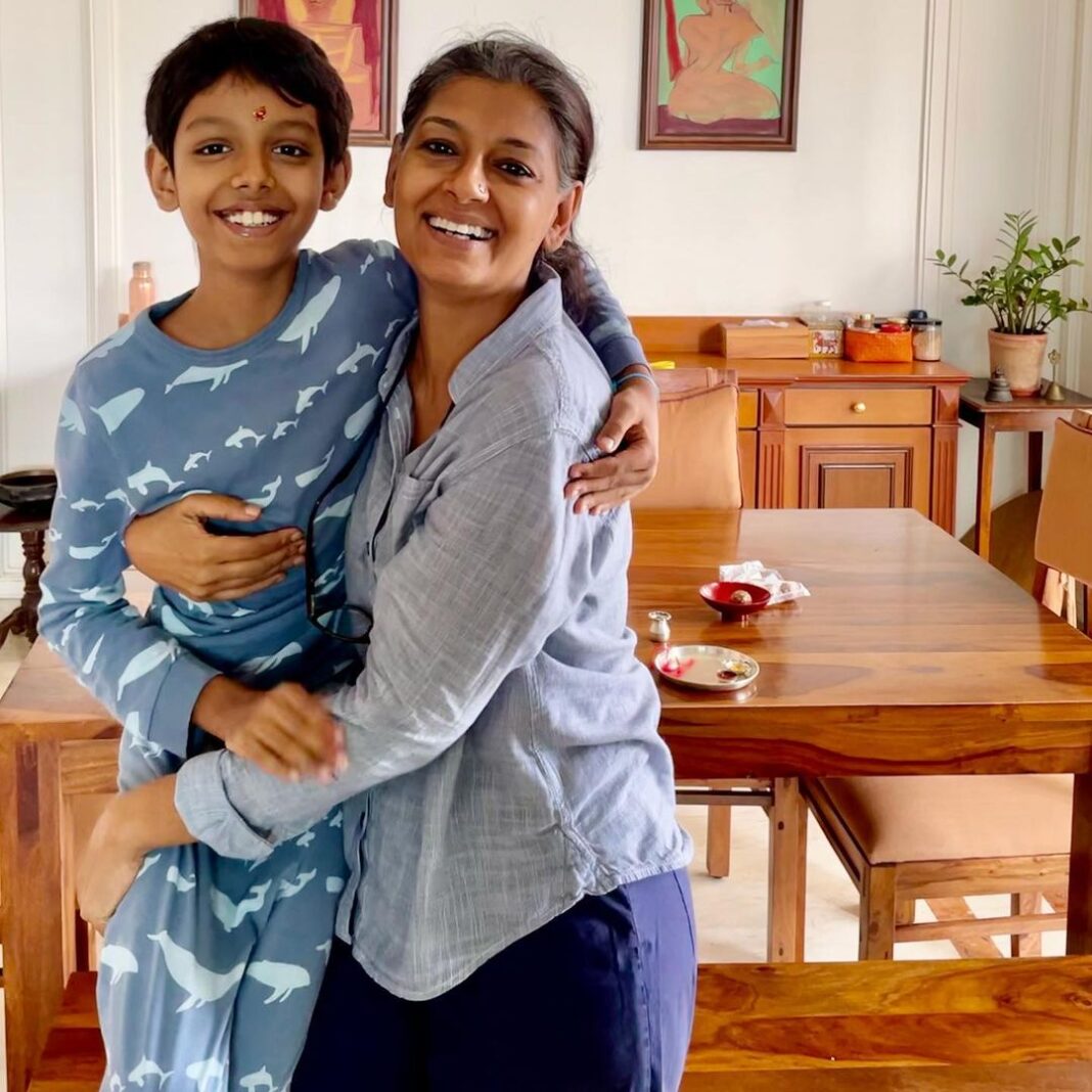 Nandita Das Instagram - This was the morning of Rakhi. All smiles! Don’t miss my salt and pepper hair. Always good to let go.