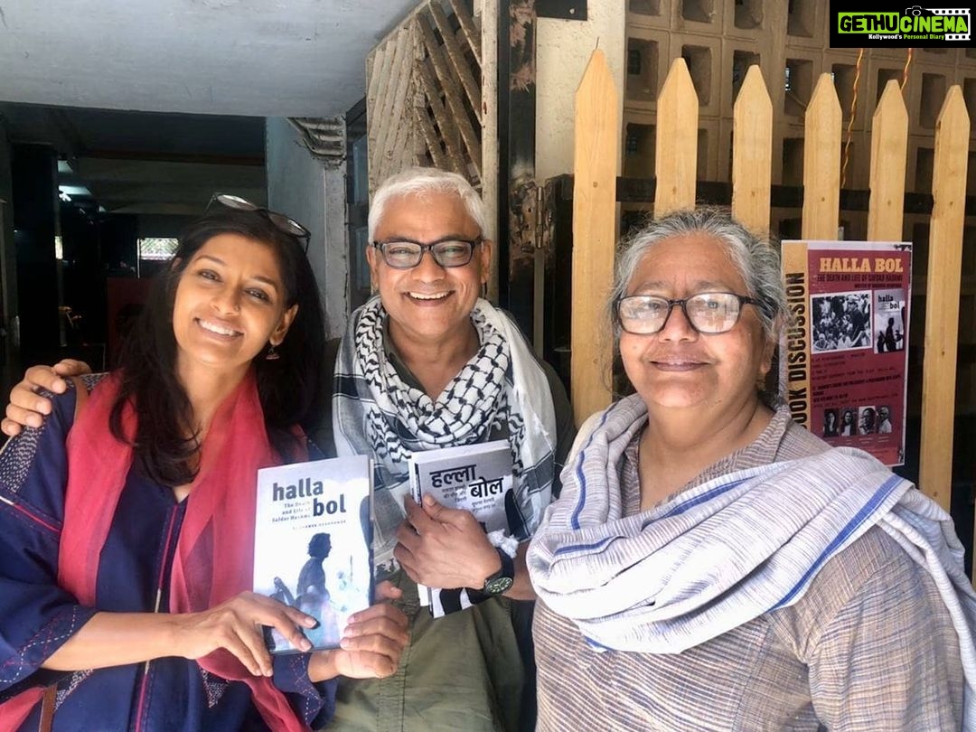 Nandita Das Instagram - I did go back in time with Sudhanva and Mala, two pillars of Jan Natya Manch while speaking about Safdar Hashmi and the play, Halla bol #HallaBol #SafdarHashmi St. Andrew's Centre For Philosophy And Performing Arts