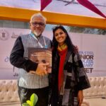 Nandita Das Instagram - Honoured that Amitav Ghosh released the book and good friend and speaker TM Krishna was there too. Niranjan Iyengar did the conversation. Now I am exhausted! All I want is my bachha and some sleep. @tatasteelkalam Kolkata Literary Meet