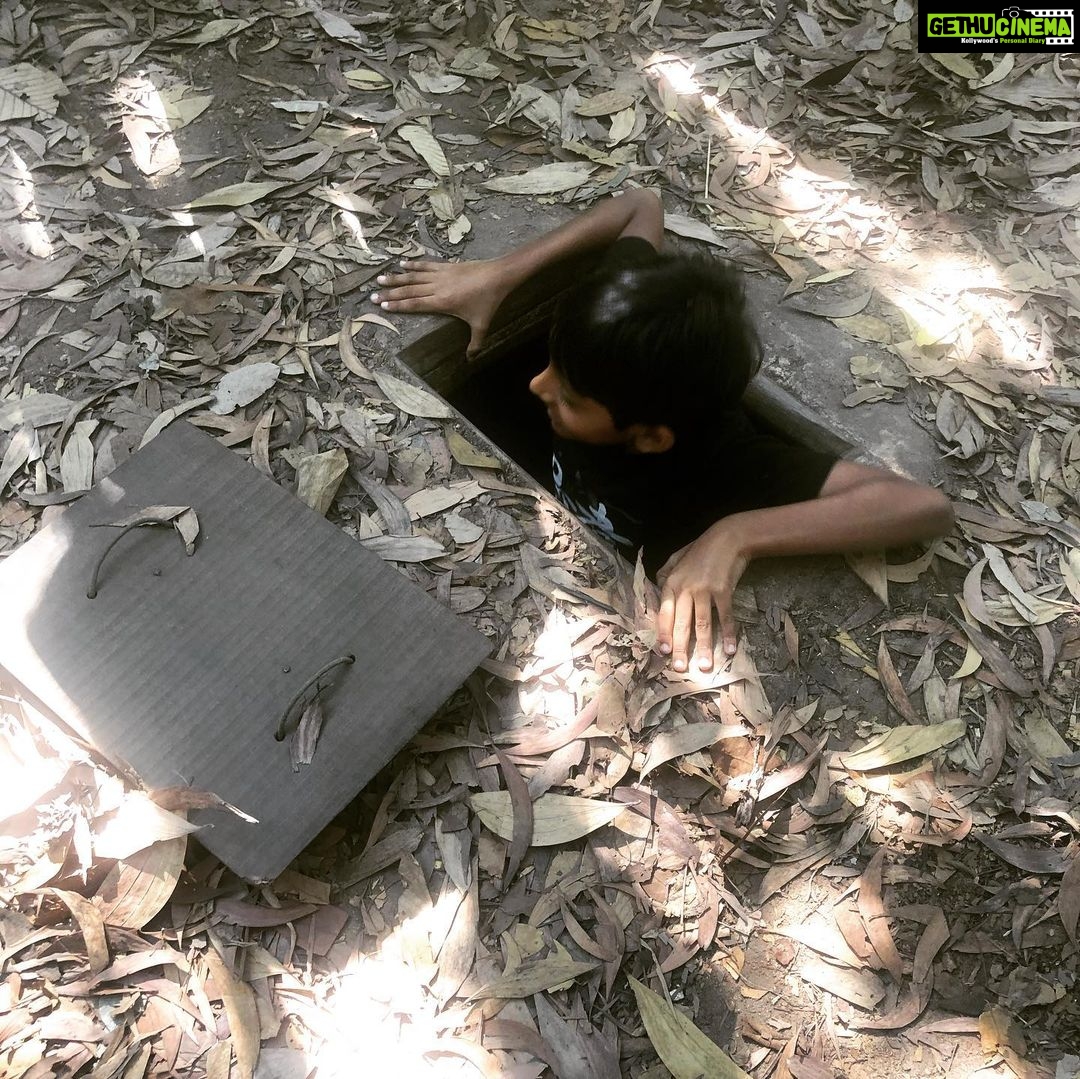 Nandita Das Instagram - In #vietnam. Magical sunset. Heard shocking & brave stories of how the people fought the Americans and made Cu Chi tunnels. Then ate some fascinating sticky rice, like a ball! A break with my son is my only downtime activity!