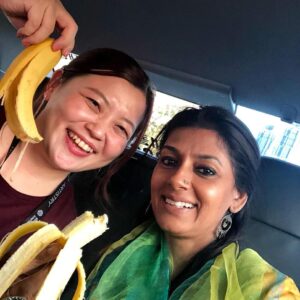 Nandita Das Instagram - Happy to be sharing @Manto with audiences in Busan. With my interpreter in the cab. @busanfilmfest